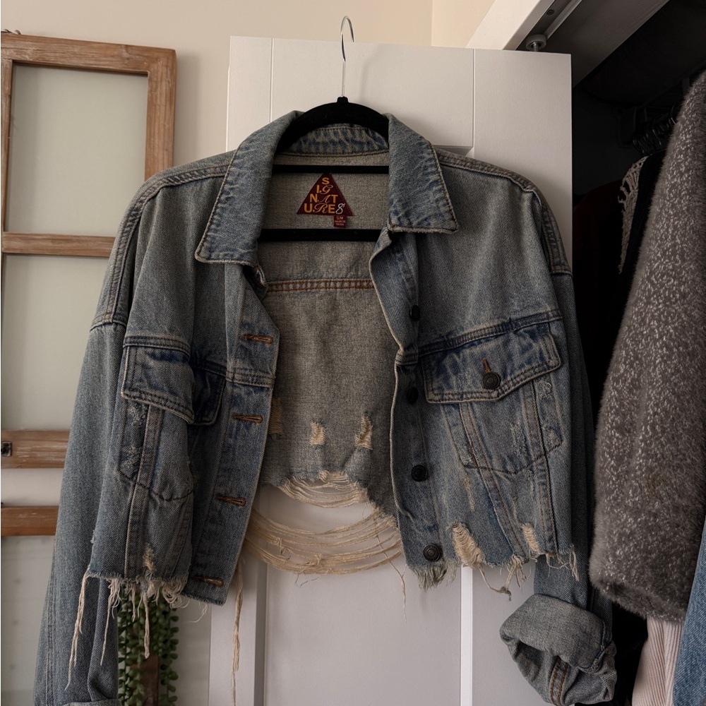 Signature8 Distressed Blue Jean Jacket